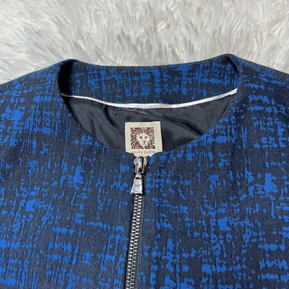 Anne Klein Blazer Jacket Womens Size 6 Small Blue Full Zip Professional - Picture 3 of 10